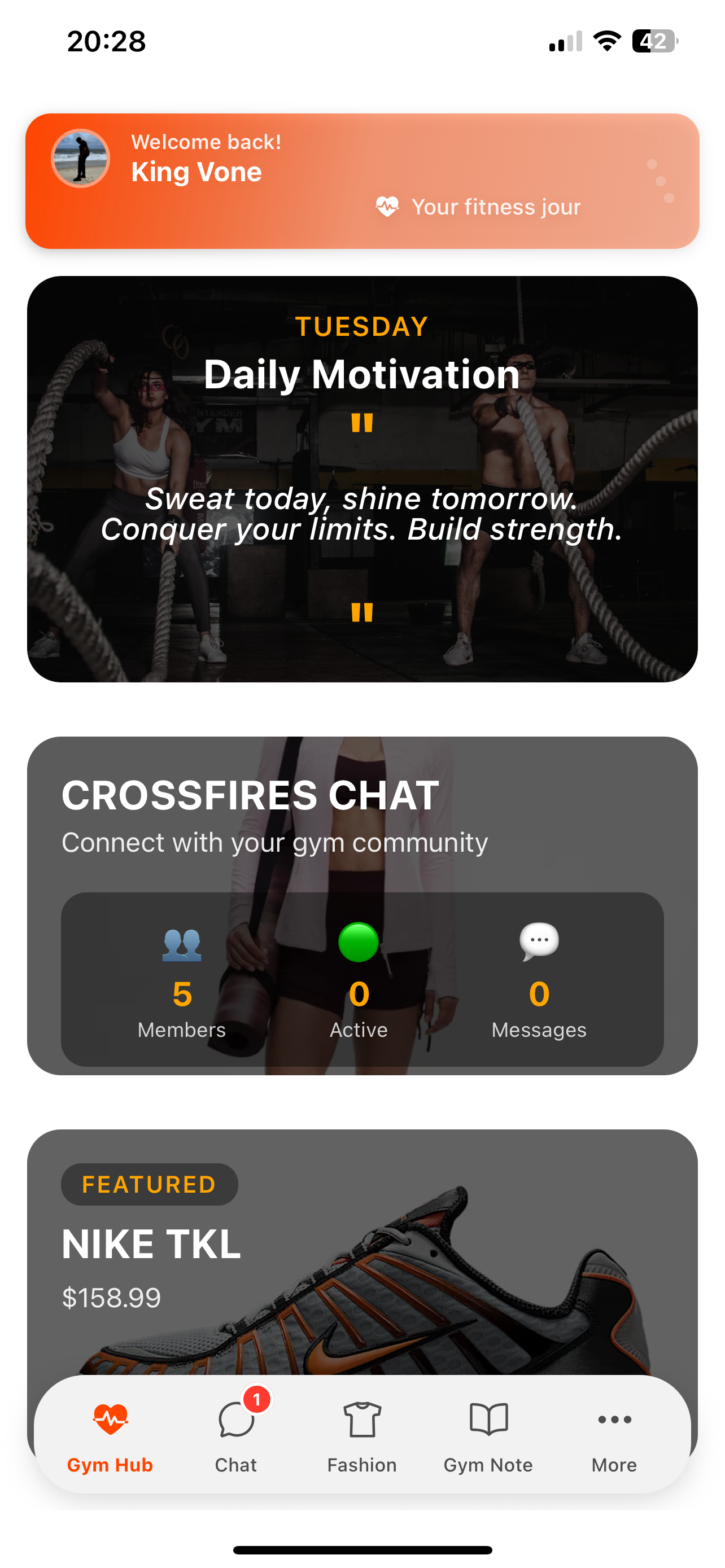 Gym Hub - Light mode